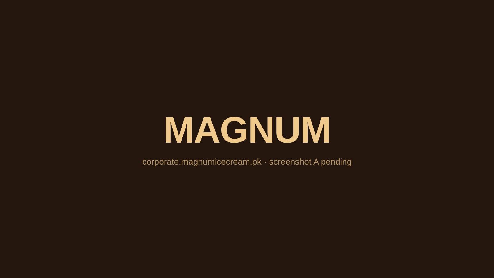 Magnum Ice Cream Pakistan website