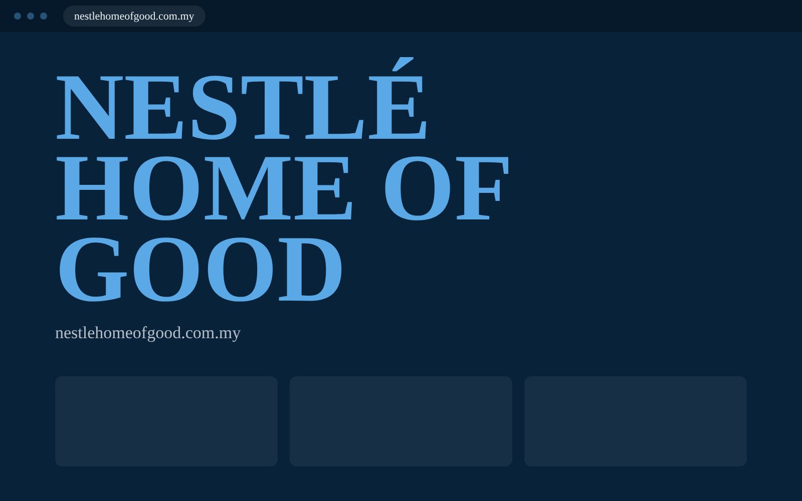 Nestlé Home of Good website